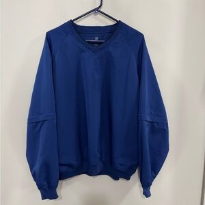 Men's Pro Tour Blue V-Neck Pullover removable zipper sleeves. Size Large